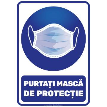 Indicator autocolant - PURTATI MASCA DE PROTECTIE - A5