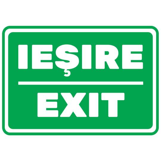 Autocolant IESIRE/EXIT format A5 148x210mm (1 bucata)