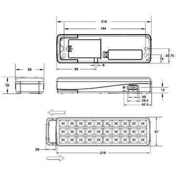 Lampa emergenta cu led, EXIT - montaj aparent, 2W, 30 led - ISMIA