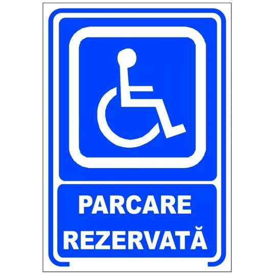 Indicator plastic Parcare rezervata persoane cu dizabilitati 20x30 cm