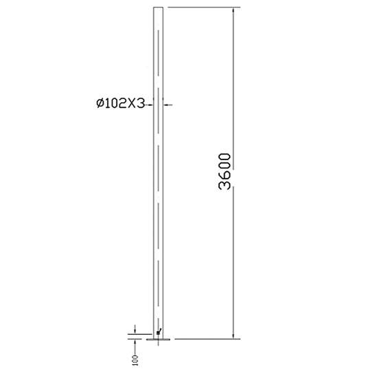 Stalp zincat 3.6m cu talpa pentru semafoare (1 bucata)