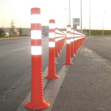 Stalp flexibil din cauciuc pentru delimitare trafic cu inaltimea de 100 cm, portocaliu (1 bucata)