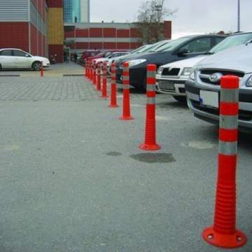 Stalp flexibil din cauciuc pentru delimitare trafic cu inaltimea de 100 cm, portocaliu (1 bucata)