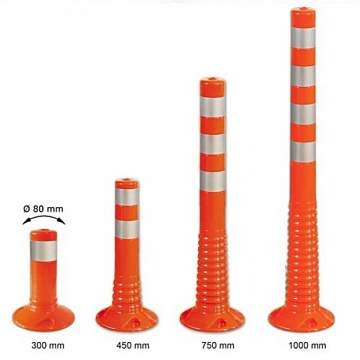 Stalp flexibil din cauciuc pentru delimitare trafic cu inaltimea de 100 cm, portocaliu (1 bucata)