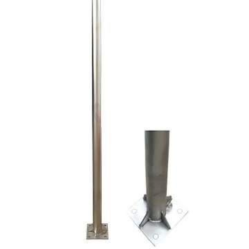 Stalpi zincati pentru oglinzi si indicatoare rutiere, cu flansa prindere pe beton (1 bucata)