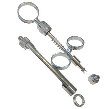 Seringa pentru anestezie, otel inox, cu 2 varfuri: surub metric si inch, 3 inele (1 bucata)