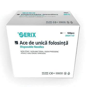 Ace seringa 25G portocalii unica folosinta sterile - Serix (100 bucati) Ace seringa 25G portocalii unica folosinta sterile - Serix (100 bucati)