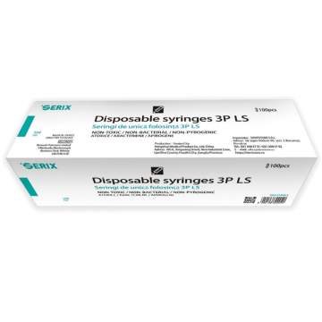Seringi 5ml ac 22G negru Luer Slip, unica folosinta, sterile - Serix (100 bucati)