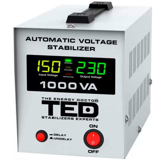 Stabilizator retea maxim 1000VA-AVR LCD 2 iesiri schuko TED00040 Stabilizator retea maxim 1000VA-AVR LCD 2 iesiri schuko TED00040