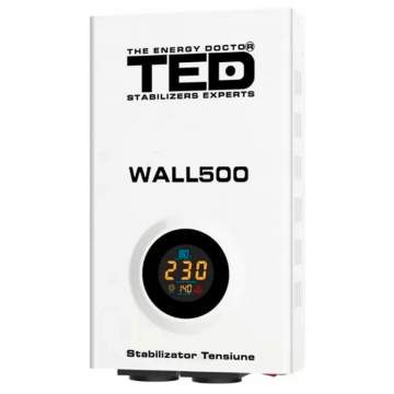 Stabilizator retea maxim 500VA-AVR LCD 2 iesiri schuko WALL TED0022174