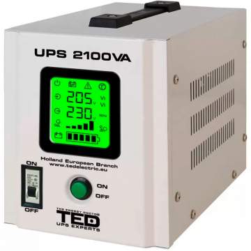 UPS centrala termica 2100VA/1400W runtime extins utiliizeaza 2 acumulatori (neinclusi)