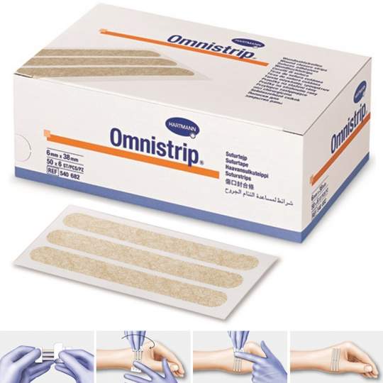 Stripuri inchidere atraumatica plagi mici si incizii chirurgicale, material netesut, steril, 6mmx101mm, 10 buc/plic, Hartmann (50 plicuri/cutie)