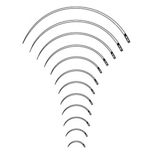 Ace chirurgicale sutura intestinala, tip PD534, varf rotund, 3/8 Curb, 1-2 ochiuri, lungimi 00-10, nesterile, inox (12 buc/cutie)