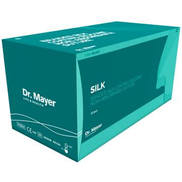 Fire sutura matase Premium Silk 4-0 Cu Ac 20mm 3/8 triunghiular, 12 fire - Dr Mayer