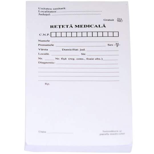 Retetar medical 100 file format A6