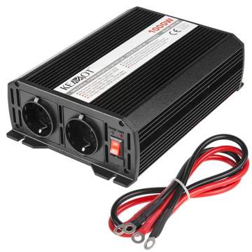 Invertor Kemot de la 12V la 220-230V 1000W unda sinusoidala modificata 2 iesiri schuko