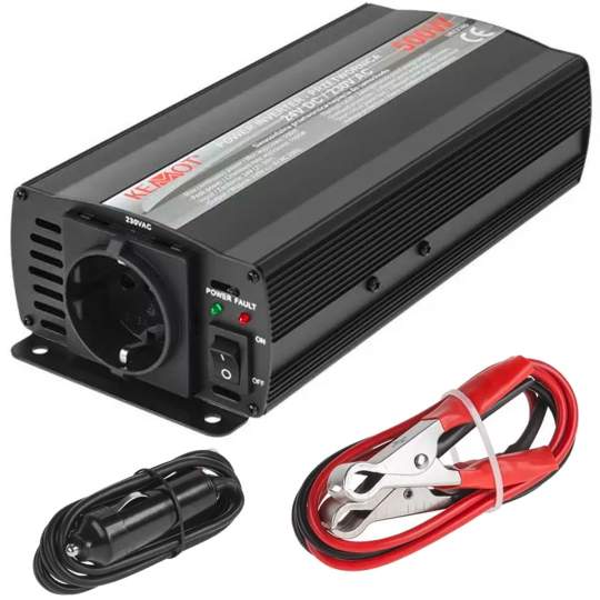 Invertor Kemot de la 24V la 220-230V 500W unda sinusoidala modificata 1 iesire schuko