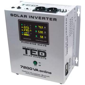 Invertor solar de la 48V la 230V 7200VA / 5000W Unda Sinusoidala TED Electric