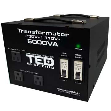 Transformator de la 220V la 110V 5000VA / 4000W cu carcasa TED Electric