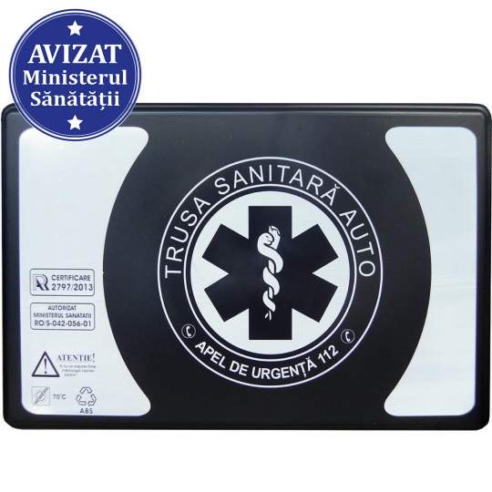 Trusa sanitara prim ajutor auto aviz RAR si MS, conforma ordinului 987/2007, valabilitate 48 luni