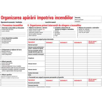 Organizarea apararii impotriva incendiilor, nepersonalizat - format A3 (298x493mm)