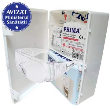 Pachet Trusa sanitara prim ajutor fixa + Ochelari de protectie