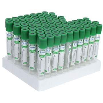 Vacutainer EAB capac Verde, 17 UI/ml Litiu Heparina, cu aditiv, volum aspiratie 6ml, tub sticla 13x100mm, steril (100 bucati)