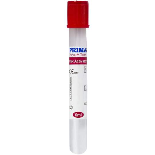 Vacutainer Biochimie capac Rosu cu activator coagulare, volum aspiratie 6 ml (100 bucati)