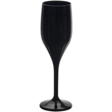 Pahar sampanie, incasabil, reutilizabil, acrilonitril stiren (SAN), 150ml negru (1 buc.)
