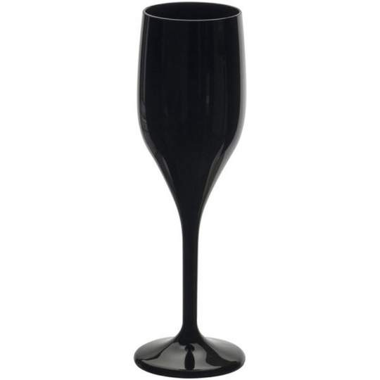 Pahar sampanie, incasabil, reutilizabil, acrilonitril stiren (SAN), 150ml negru (1 buc.)