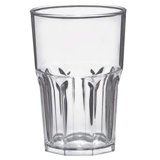 Pahar granity, incasabil, reutilizabil, acrilonitril stiren (SAN), 425ml transparent (1 buc.)