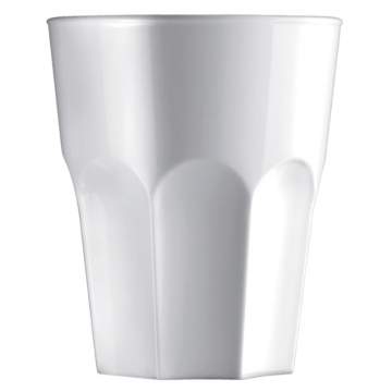 Pahar incasabil, reutilizabil, acrilonitril stiren (SAN), rox 310ml alb (1 buc.)