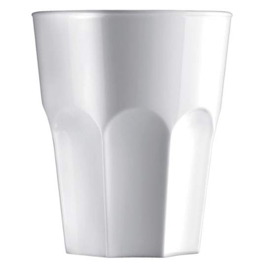 Pahar incasabil, reutilizabil, acrilonitril stiren (SAN), rox 310ml alb (1 buc.)